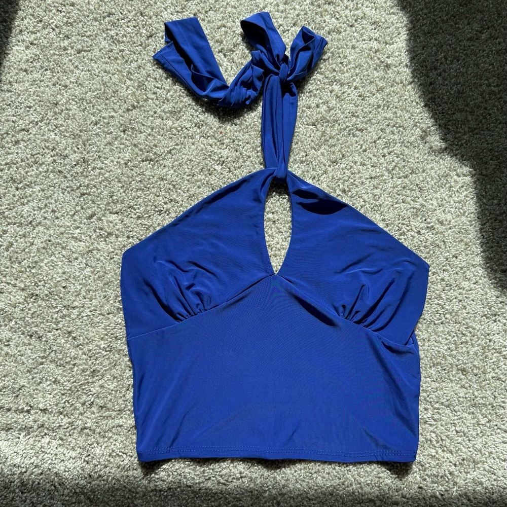 Elegant Blue Women's Halter Top